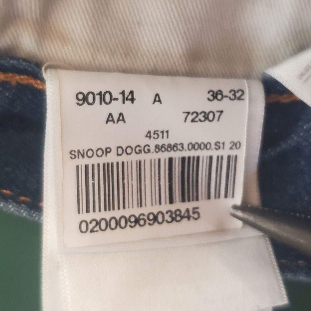 Levis Big E Snoop Dogg Lot 420 Paisley Print Blue Denim Jeans Mens W36 L32 AOP - Picture 13 of 16